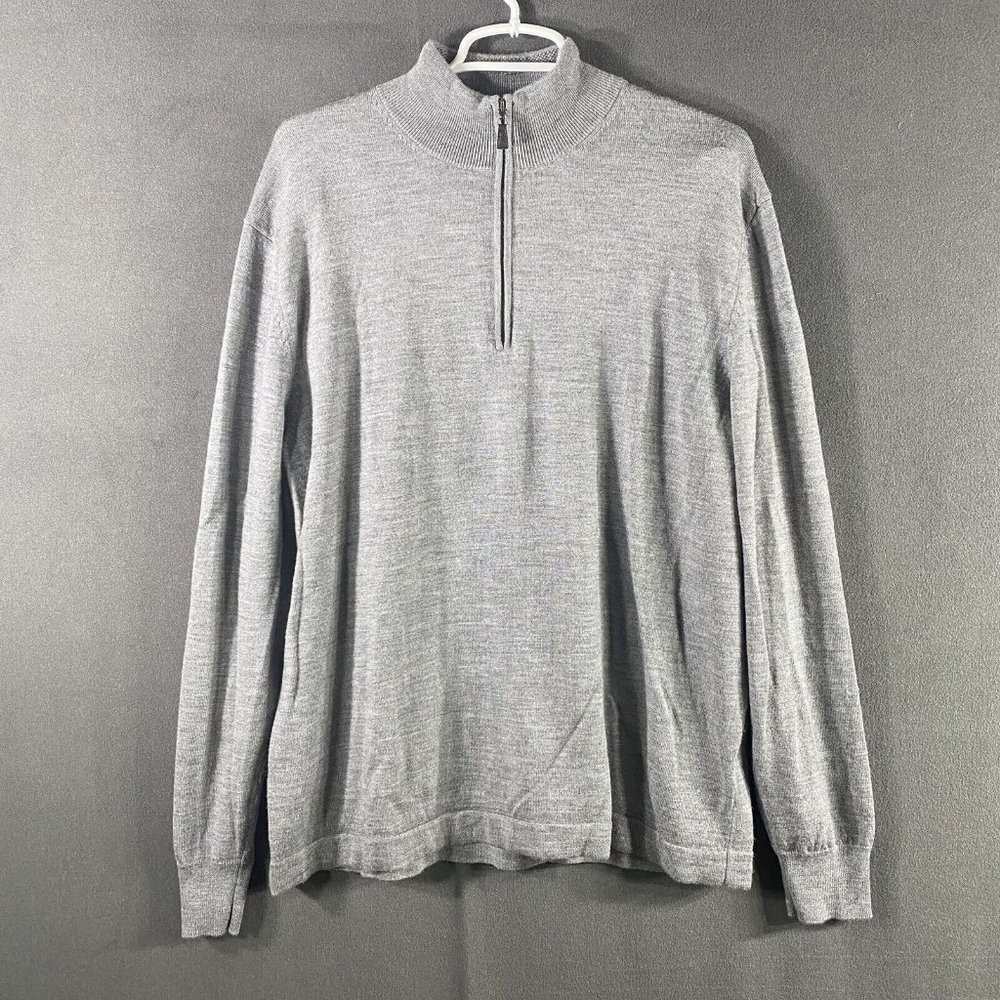 Joseph Abboud Pullover Sweater Regular XL Gray Men Wool Mock Neck Knit Classic